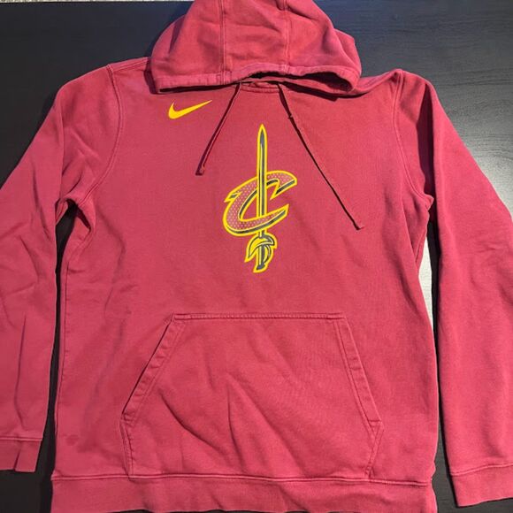 NBA Nike Cleveland Cavs Hoodie Logo Maroon Red SWOOSH Men's Small Kid's Large - Picture 1 of 7